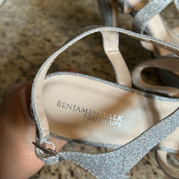 Benjamin Walk Touch ups Queenie  silver glitter platform sandals. NWOT Size 11 - Picture 14 of 16